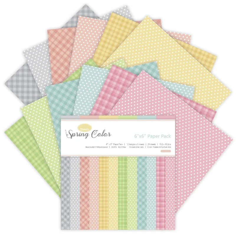 Pattern Tissue Paper - 12 枚春の色クラフト紙パッド切削ダイスアート背景折り紙スクラップブッキングカードメイキング