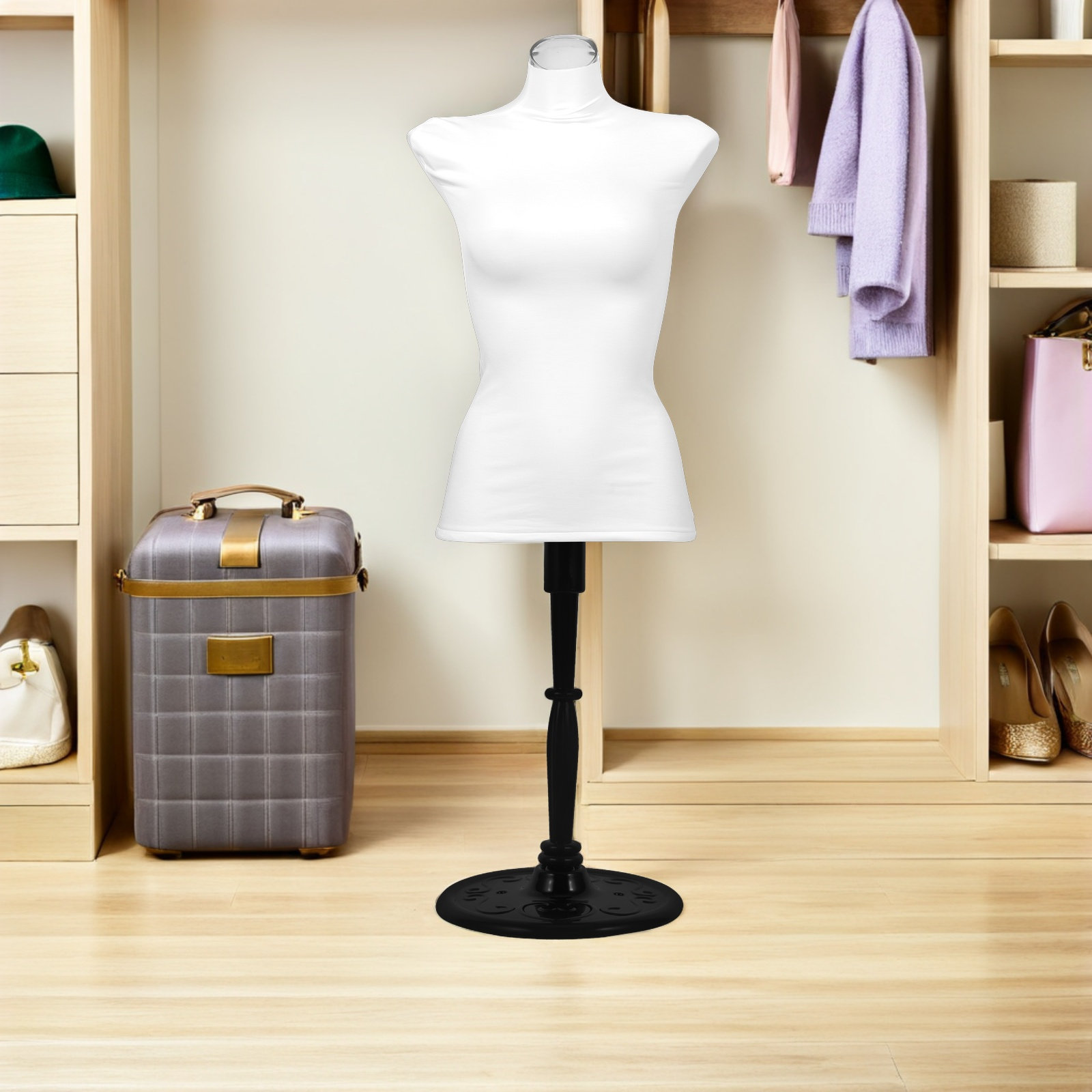 Dress Form Mannequin - マネキン用ファブリックカバー、柔軟で伸縮性のあるソフトな弾性素材、クラシックカラー、韓国風ワイドショルダー、小売ファッションストア用ドレスフォームディスプレイ
