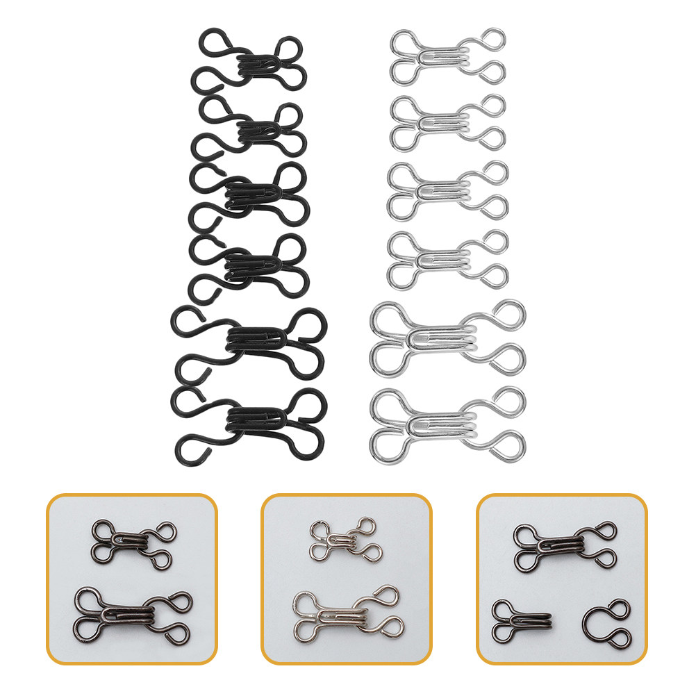 Hook Eye Fastener - 120個入り服飾用フック、縫製用アイフック、強力真鍮製留め具、ブラジャー、スカート、縫製部品、衣料品アクセサリー用