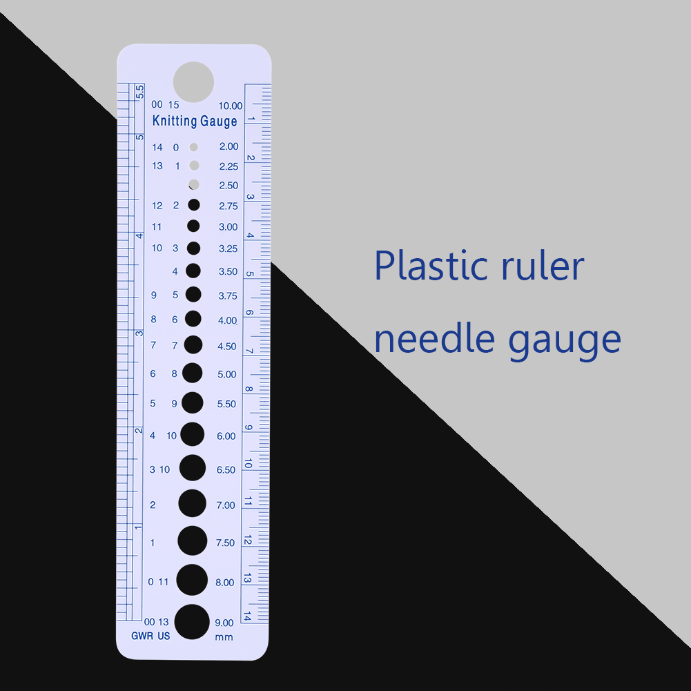 Sewing Gauge Ruler - キルティングパッチワーク定規プラスチック編み針ゲージ定規インチcm縫製ツール米国英国カナダサイズ2-10mm縫製アクセサリー