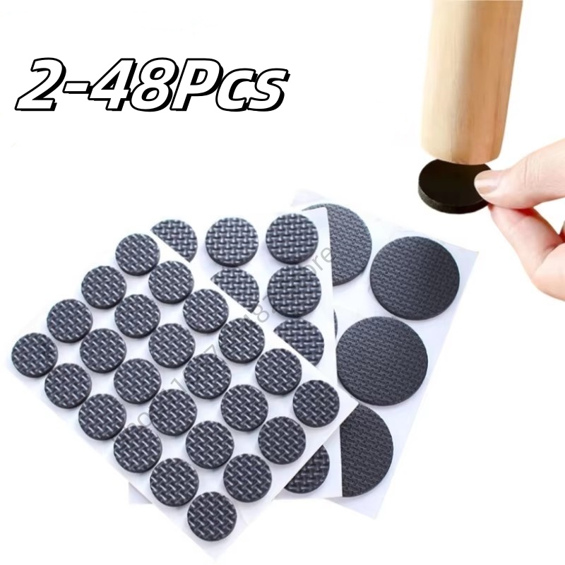 Cutting Mat Self Heal - 2-48個入り 自己粘着式 ブラック 家具脚用 ラグ フェルトパッド