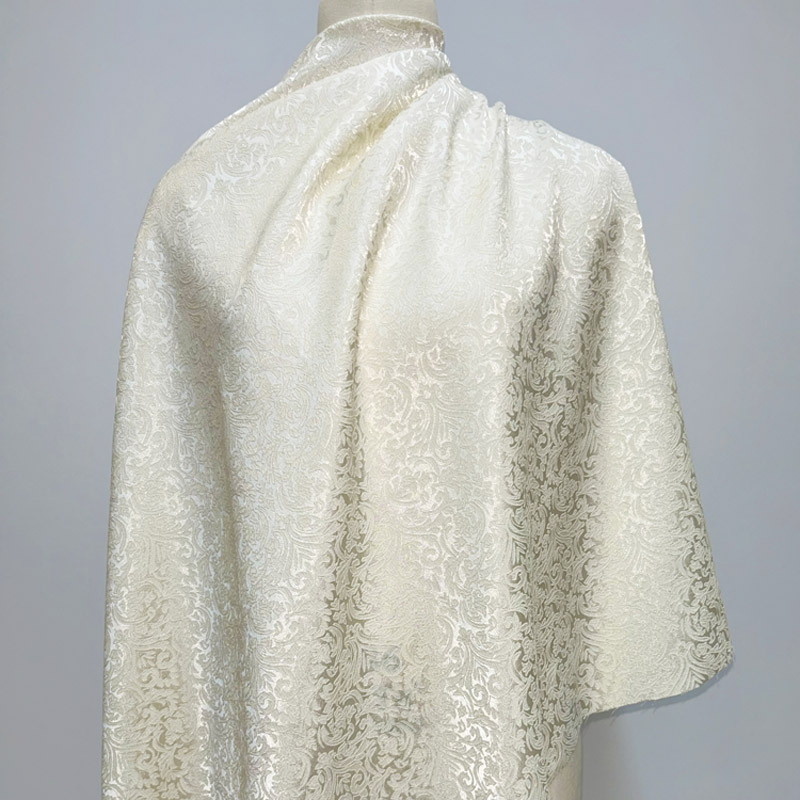Textile Sewing Patterns - プレカットベージュダマスクジャカードブロケード、繊細な質感の織物、ドレスコートジャケット、家具張り、DIY縫製プロジェクト用