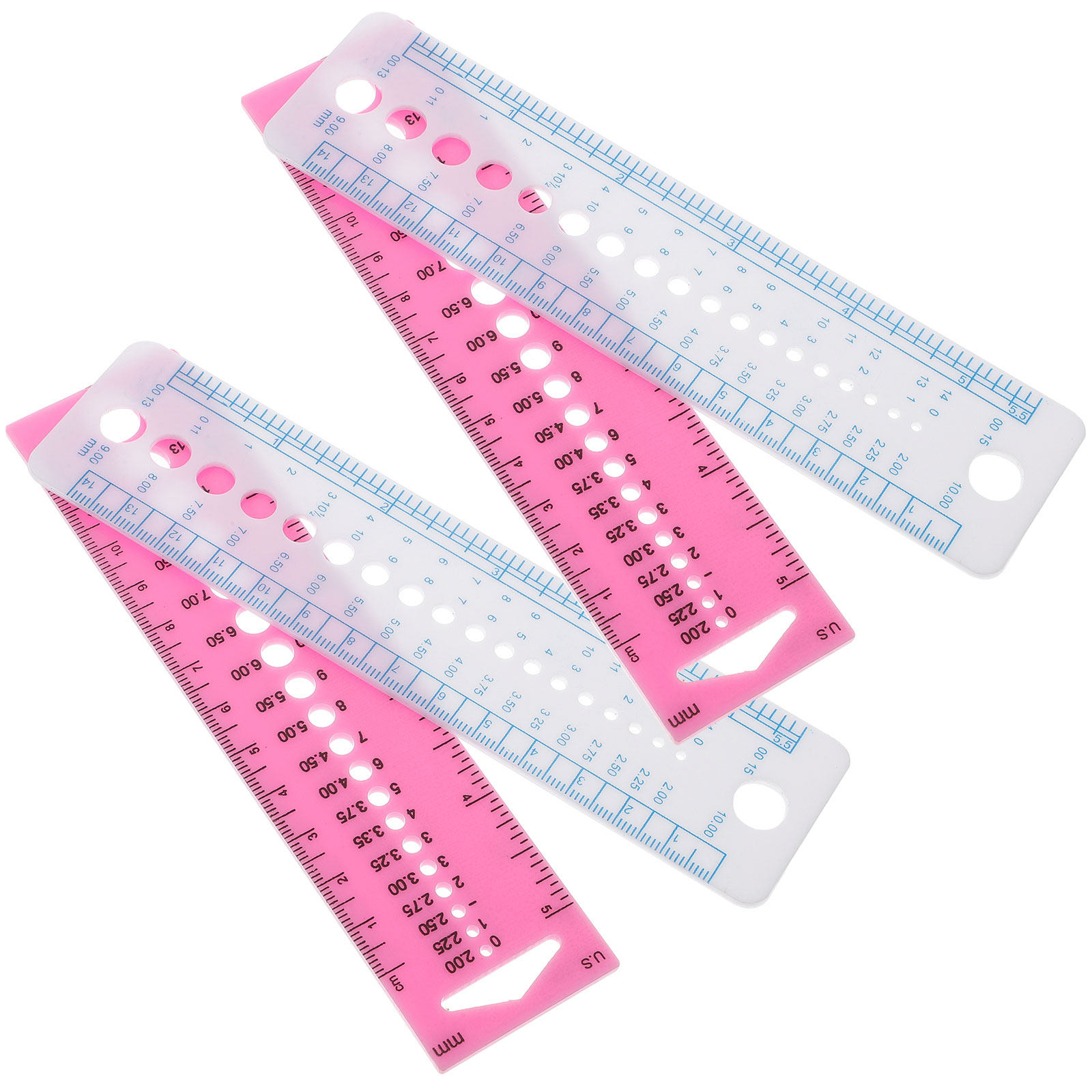 Sewing Gauge Ruler - 4個入り編み針ゲージツール プラスチック製測定定規 多用途便利な縫製アクセサリー 織物ツール