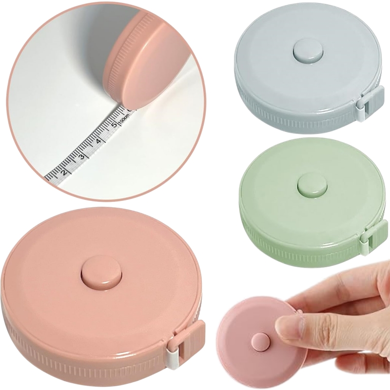 Sewing Recycling - 1.5 メートルミニテープメジャー両面格納式測定定規縫製用身体測定ソフトレザー自動リサイクル定規