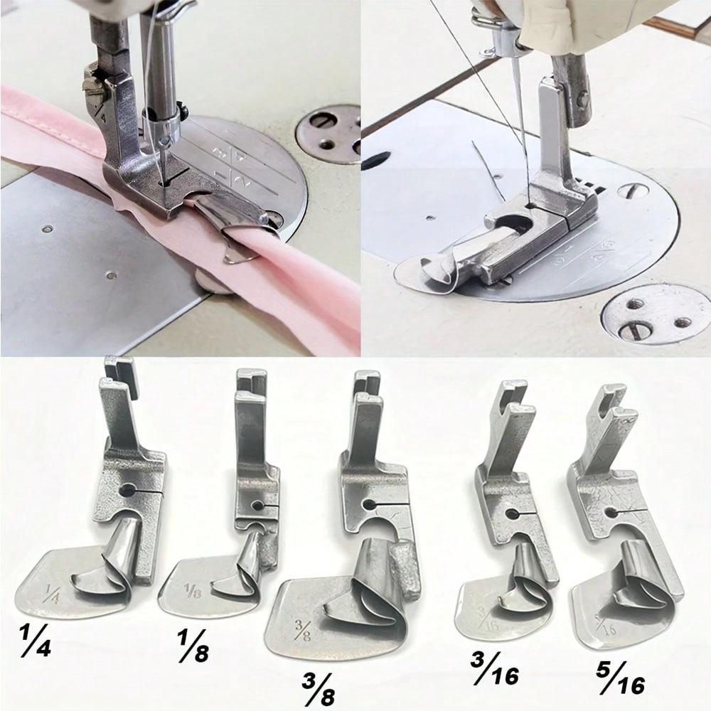 Industrial Textile Sewing Machine - 1個入り 工業用ミシン 曲線ヘミングフット 1/8インチ、3/16インチ、1/4インチ シルクシフォンスカート クリンピングヘム