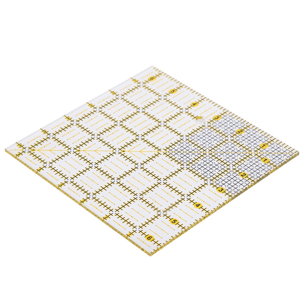Quilting Ruler Square - 耐久性のある6.5x6.5インチの正方形キルティング定規透明アクリルキルティングテンプレートアクリル定規ハンドクラフト