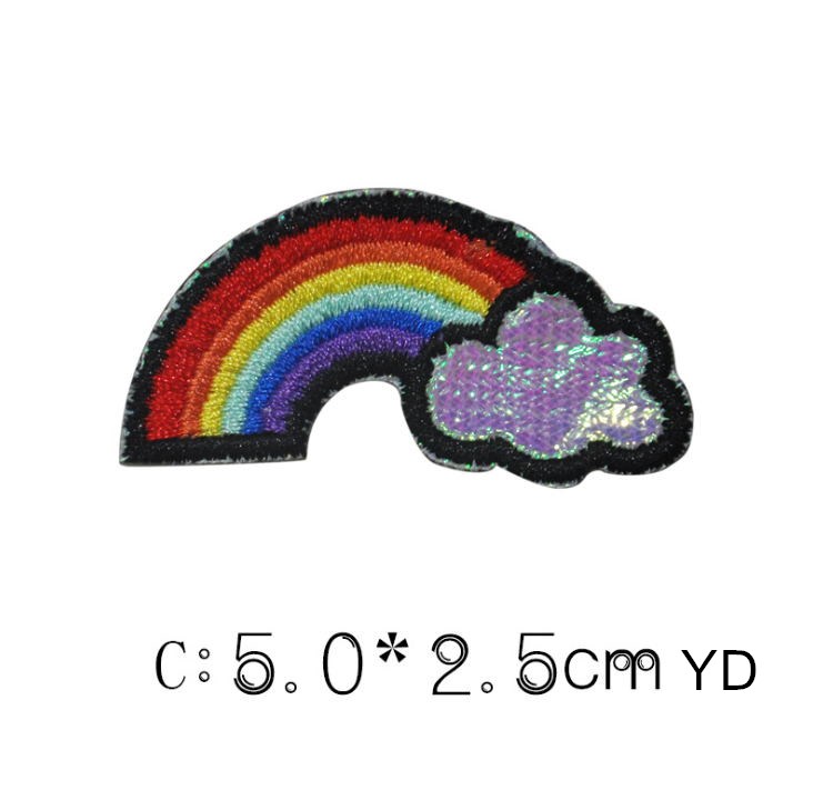 10個入り レインボー刺繍ワッペン アイロン接着/縫い付け  - Sewing Id のレビューと価格