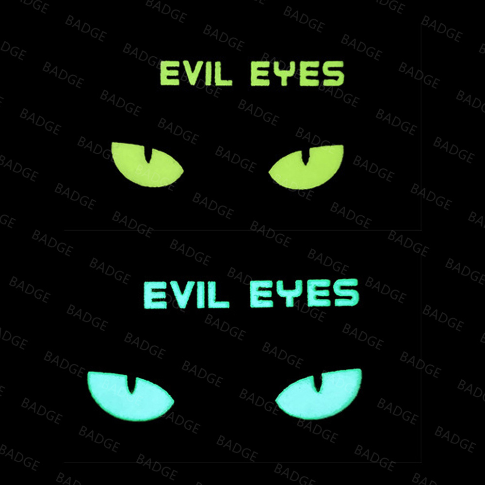 暗闇で光るパッチ猫悪魔の目戦術パッチコンバットフックファスナ - Hook Eye Fastener のレビューと価格