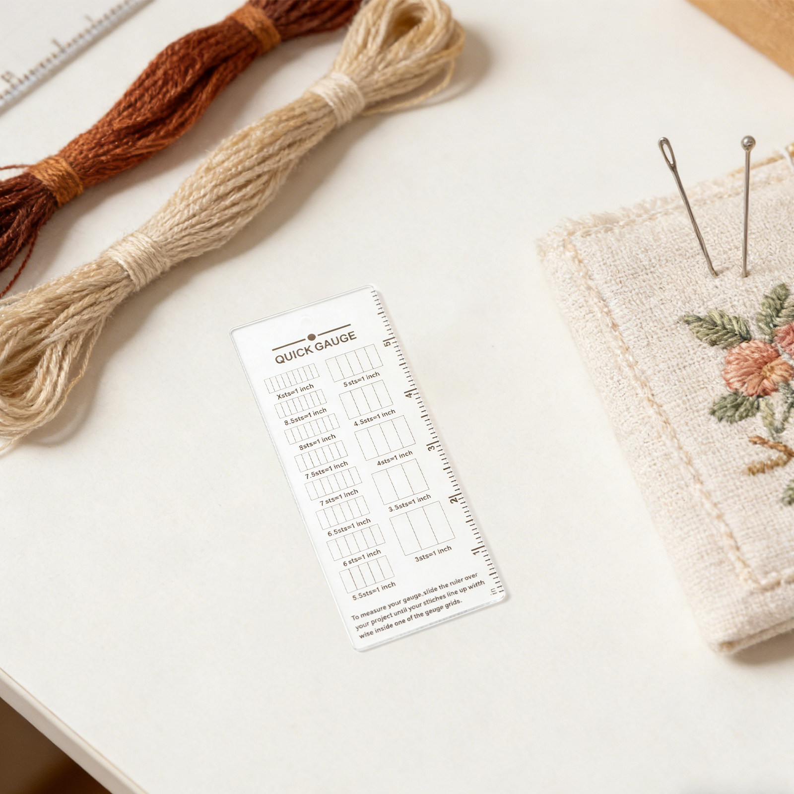 2個入り ニットゲージ定規 アクリル製 透明 クイックゲージ - Sewing Gauge Ruler のレビューと価格
