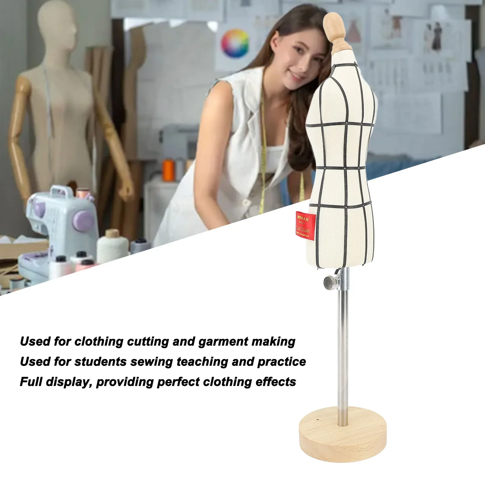 木製ベースのミニチュアドレスフォーム、縫製マネキン、ボディウ - Dress Form Mannequin のレビューと価格