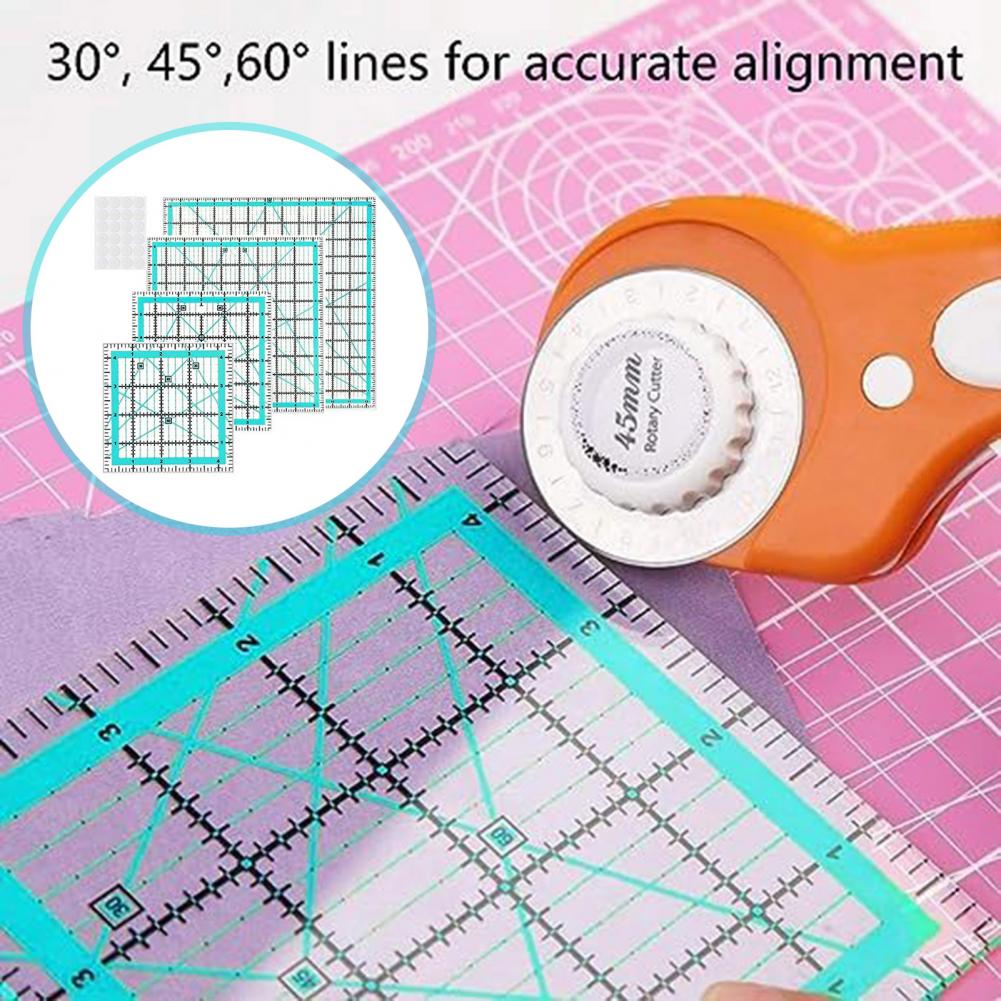 4 個のアクリルキルティング定規リング付き 4.5/6/9. - Quilting Ruler Square のレビューと価格