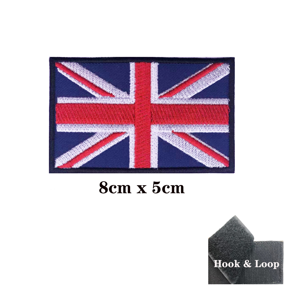 英国旗英国パッチイングランド英国腕章刺繍パッチフックループア - Velcro Sew On のレビューと価格