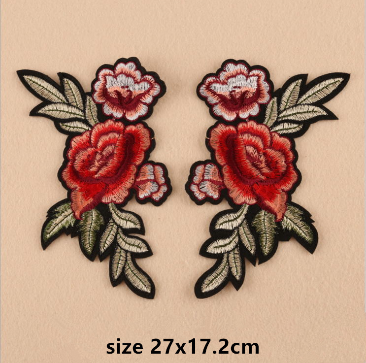 新入荷 10枚入り ローズフラワー 刺繍ワッペン アイロン接 - Sewing Id のレビューと価格