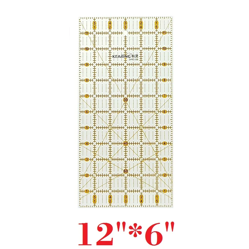 精密切断が簡単な2色のグリッドラインを備えたアクリルキルティ - Quilting Ruler Square のレビューと価格
