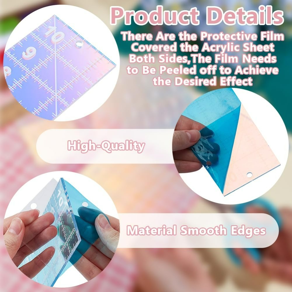 2 個キルティングアクリルテンプレートまばゆい色キルティング - Textile Sewing Patterns のレビューと価格