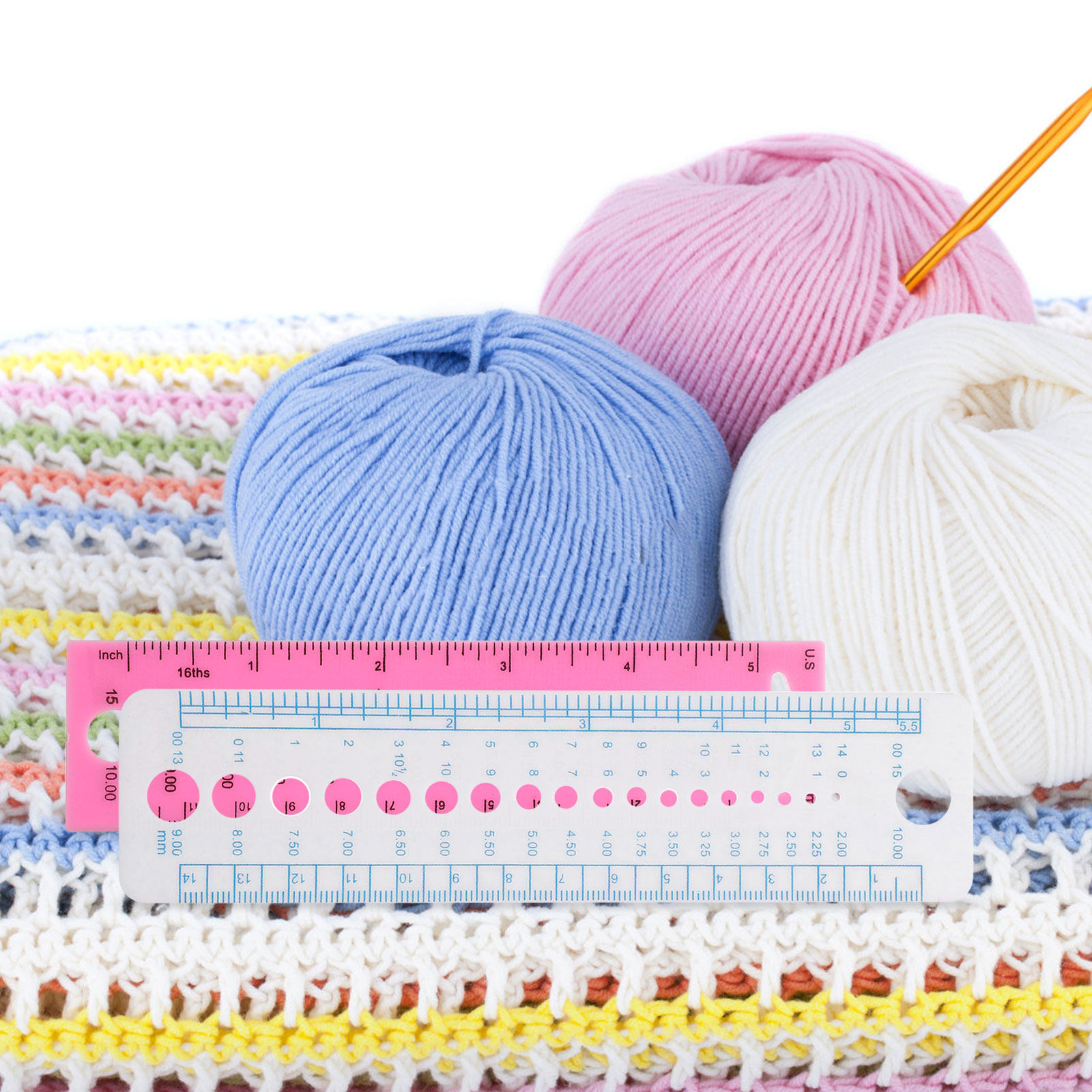 4個入り編み針ゲージツール プラスチック製測定定規 多用途便 - Sewing Gauge Ruler のレビューと価格