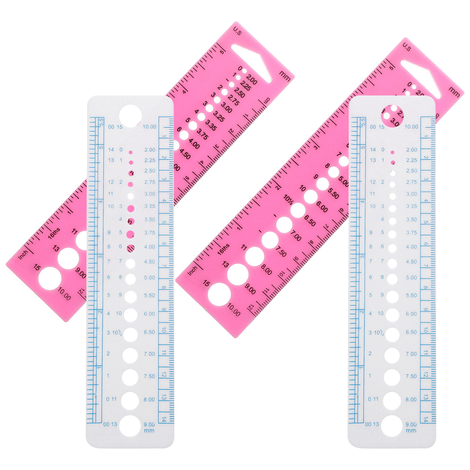 4個入り編み針ゲージツール プラスチック製測定定規 多用途便 - Sewing Gauge Ruler のレビューと価格