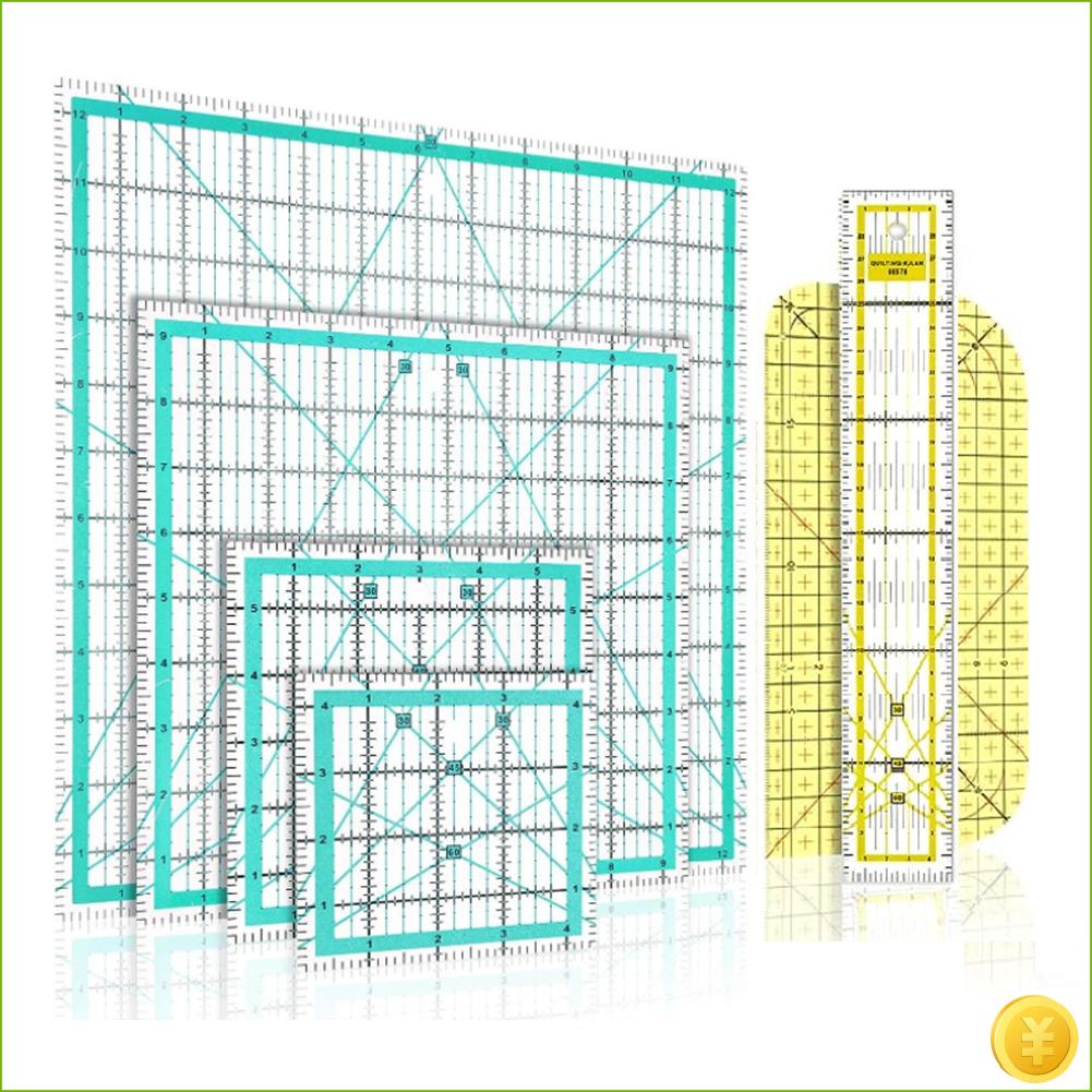 6 ピースキルティング定規アイロン定規正方形アクリルキルティ - Quilting Ruler Square のレビューと価格