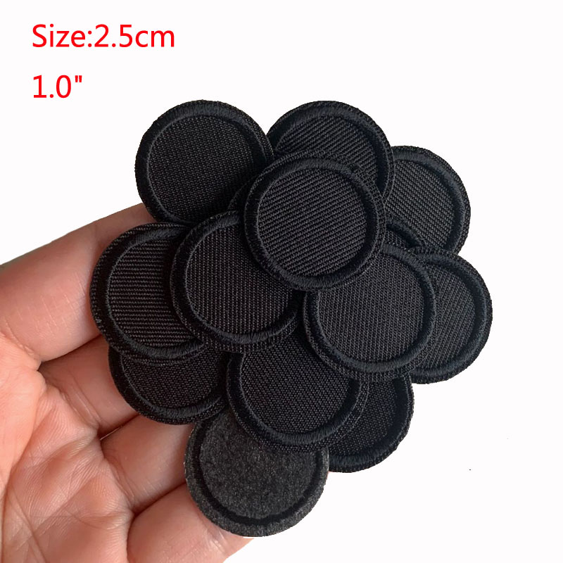 5 個黒ラウンドパッチ衣料用アイアンでパッチ刺繍アップリケス - Velcro Sew On のレビューと価格