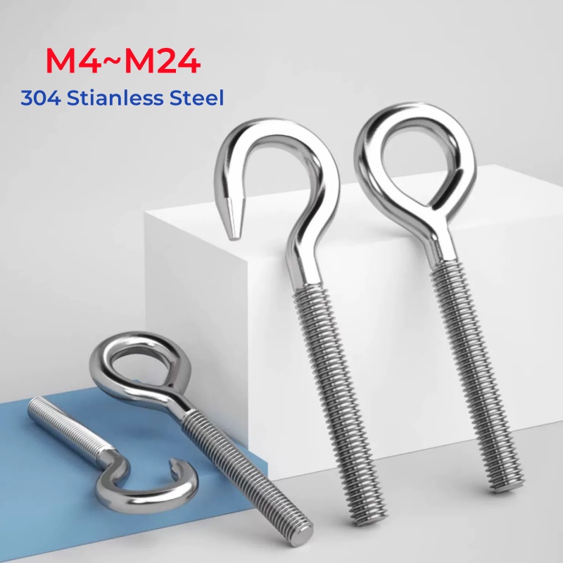 304ステンレス鋼シープアイスクリューボルトM4 M5 M6 - Hook Eye Fastener のレビューと価格