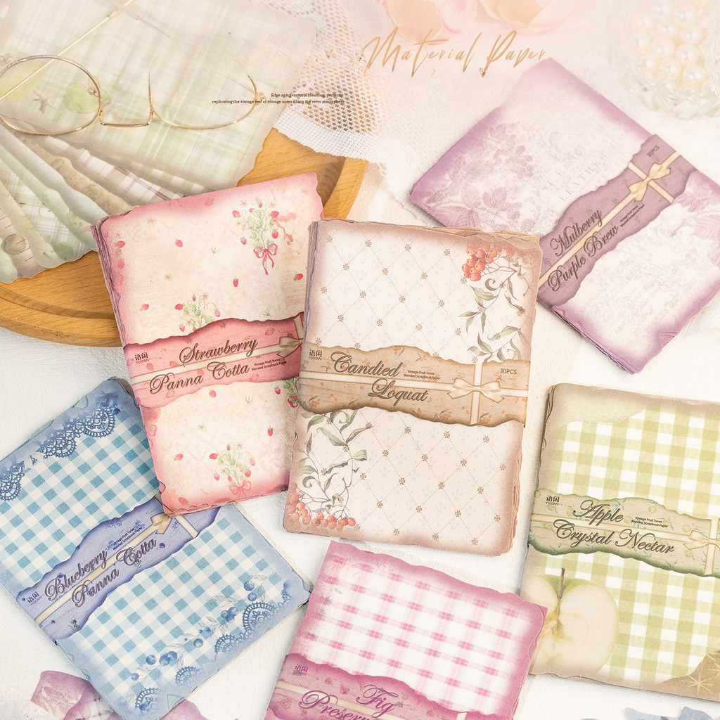 30枚入り ヴィンテージスクラップブックペーパー スクラップ - Pattern Tissue Paper のレビューと価格