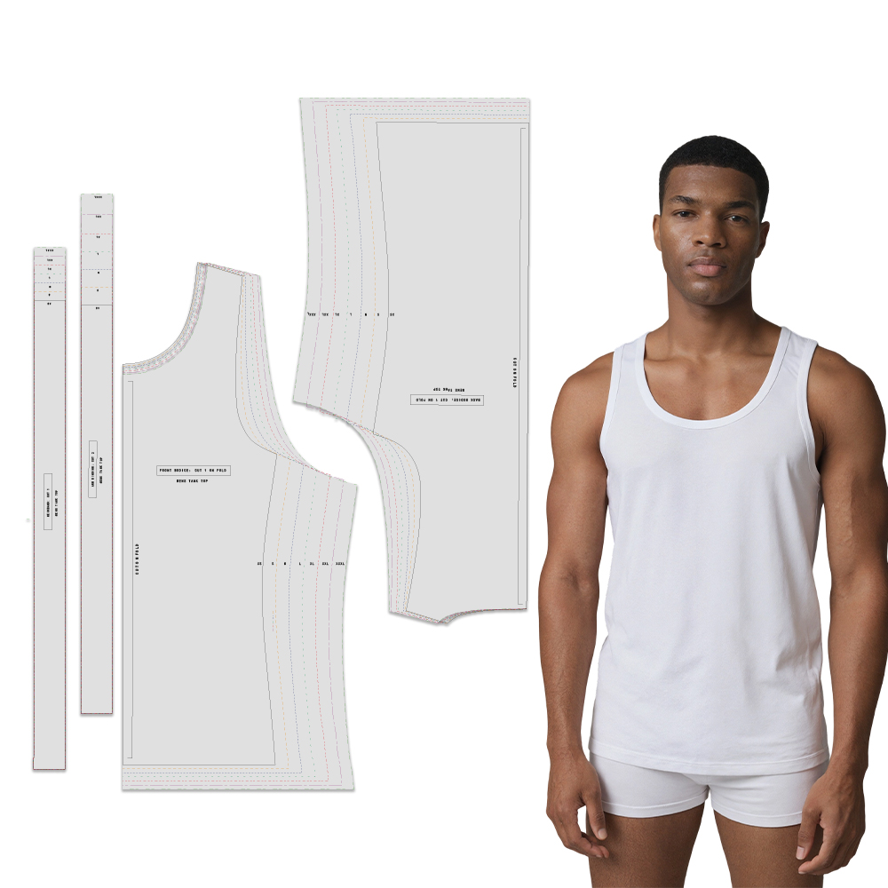 7サイズ（XS-XXXL）のメンズスポーツベストの縫製パター - Textile Sewing Patterns のレビューと価格
