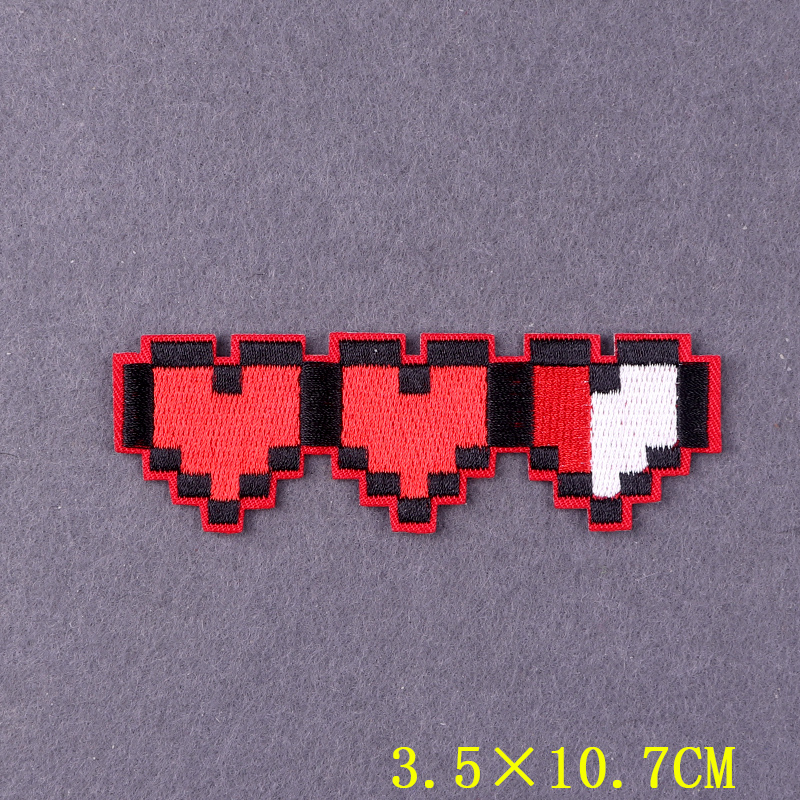 ピクセルハート服熱接着パッチバックパックビデオゲーム衣類ステ - Velcro Sew On のレビューと価格