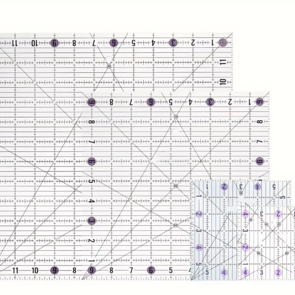 4個入り正方形アクリルキルティング定規セット、透明な生地カッ - Quilting Ruler Square のレビューと価格