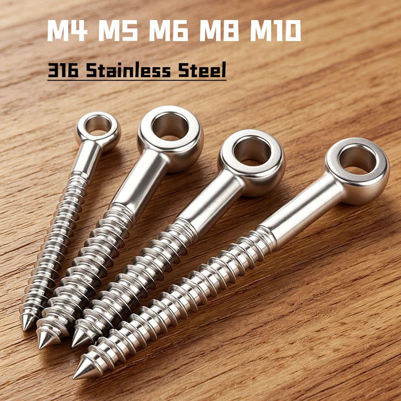 M4 M5〜M10 316ステンレス鋼アイ型ネジ 木製端末リ - Hook Eye Fastener のレビューと価格