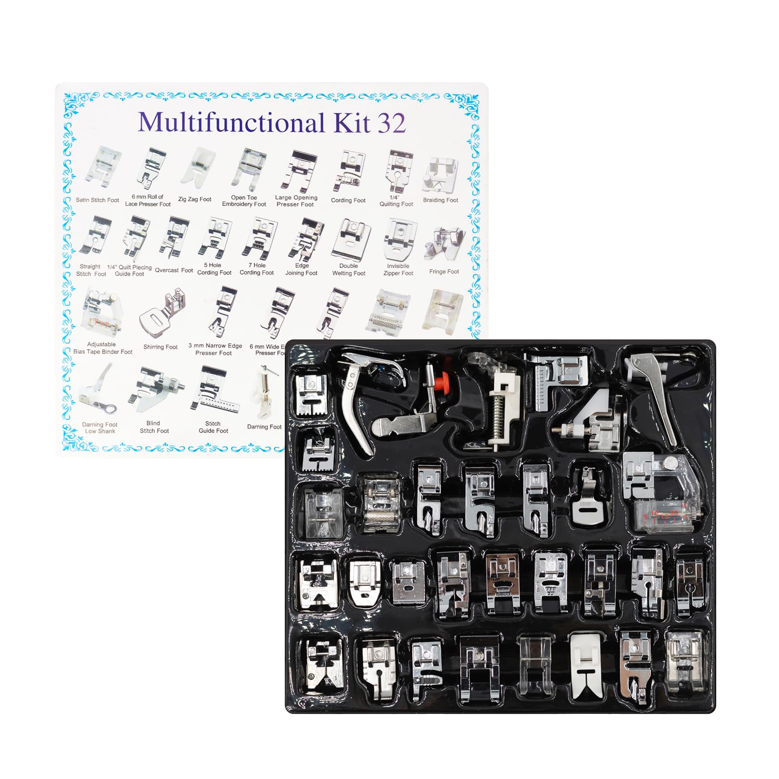 32 in 1 多機能ミシン押さえ金具キット |   キルテ - Zipper Foot Presser のレビューと価格