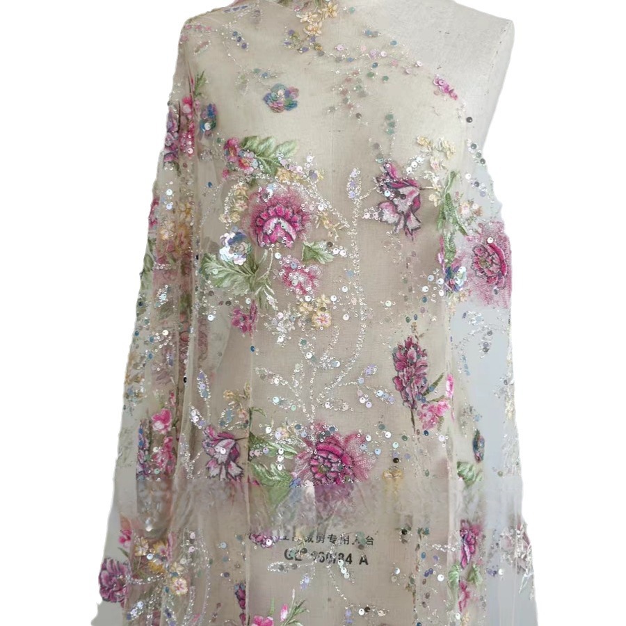 1 メートル 120 センチメートル幅高級ビーズレース生地  - Sewing Embroidery Fabric のレビューと価格