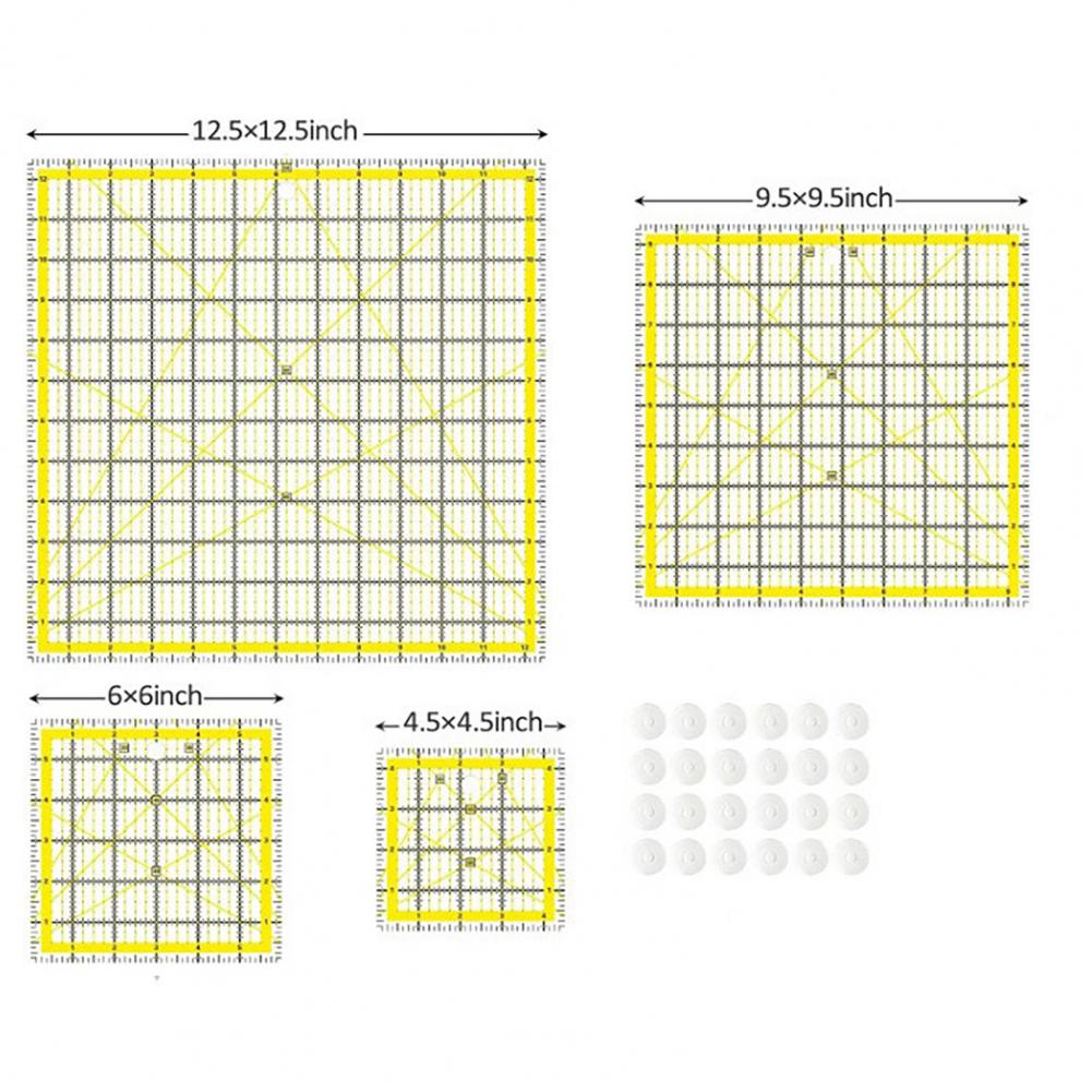 4 個アクリルキルティング定規正方形キルティング定規パッチワ - Quilting Ruler Square のレビューと価格