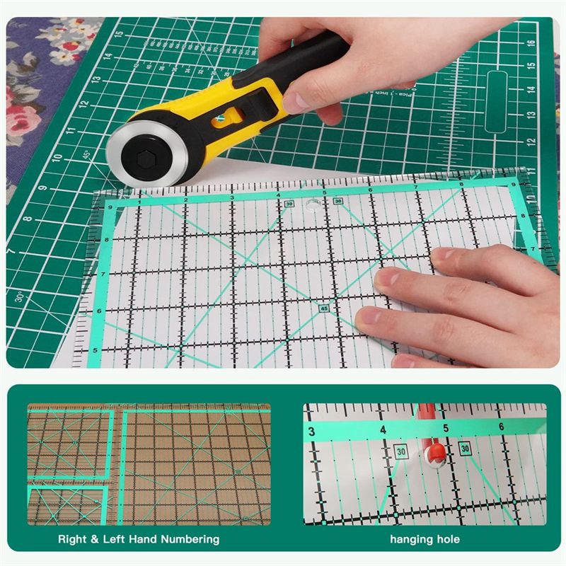 J1UL1N 4 個の正方形キルティング定規 (12.5/9 - Quilting Ruler Square のレビューと価格