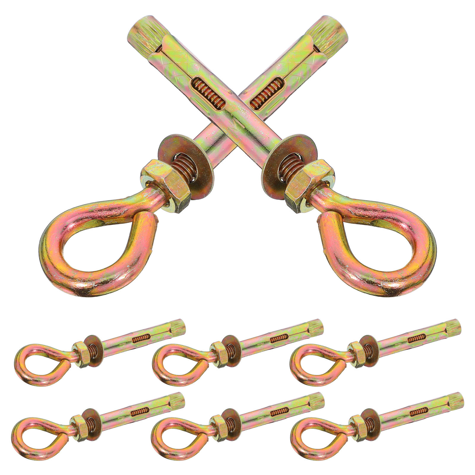 8個入り高耐久炭素鋼拡張ボルトアイフックウォールアンカー、コ - Hook Eye Fastener のレビューと価格