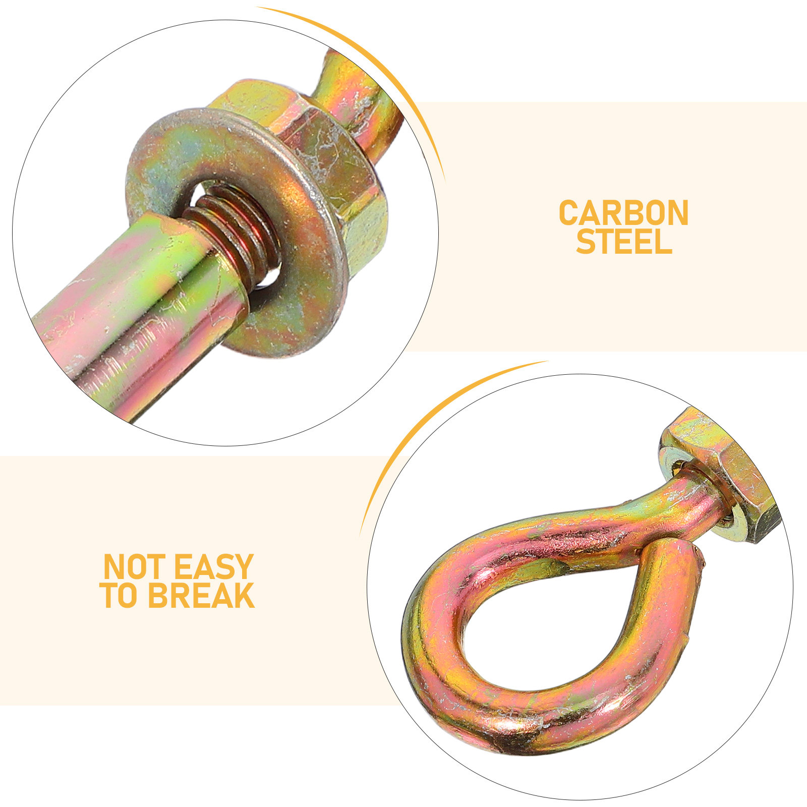 8個入り高耐久炭素鋼拡張ボルトアイフックウォールアンカー、コ - Hook Eye Fastener のレビューと価格