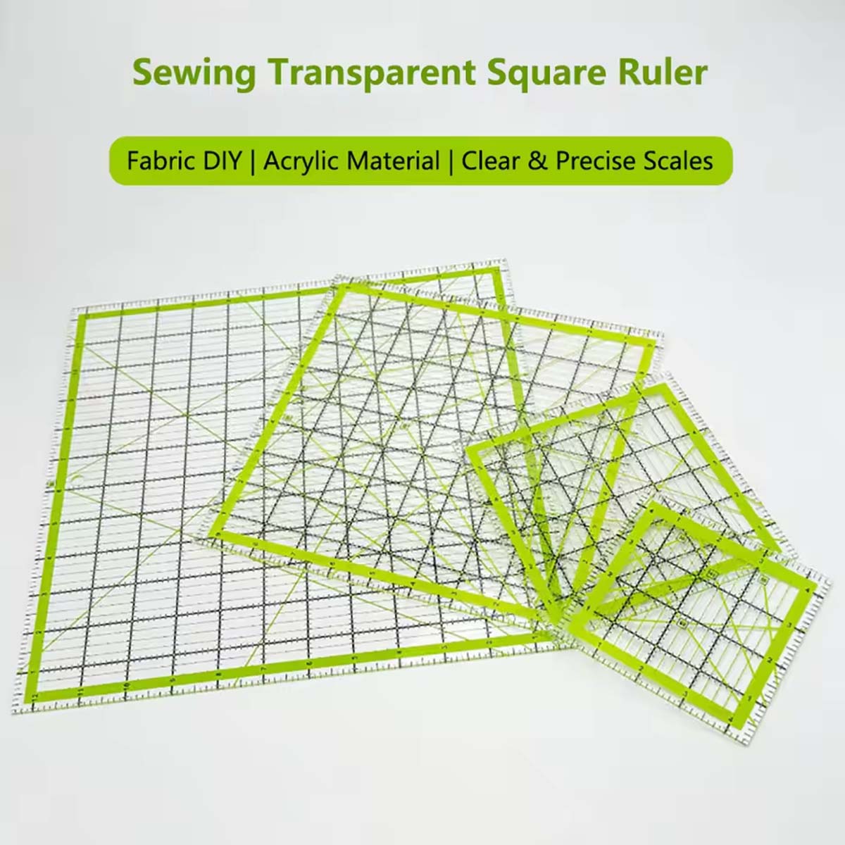 4個入りアクリル製正方形キルティング定規セット+24個の滑り - Quilting Ruler Square のレビューと価格