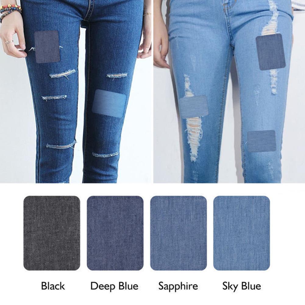20 個デニムカットピースアイアン上の生地パッチ DIY 長 - Velcro Sew On のレビューと価格