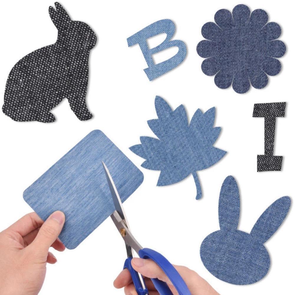 20 個デニムカットピースアイアン上の生地パッチ DIY 長 - Velcro Sew On のレビューと価格