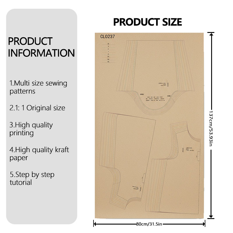 女性用リネンブラウスの縫製パターン（8サイズ：XS-4XL） - Textile Sewing Patterns のレビューと価格