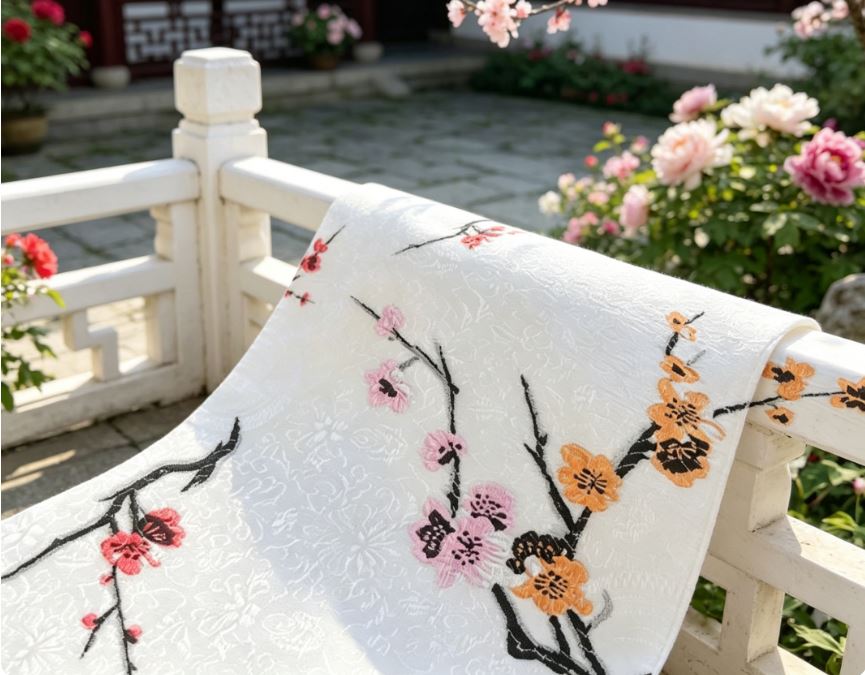 白梅ファッションジャカード糸染め生地、ドレス、寝具、バッグ、 - Sewing Cloth のレビューと価格