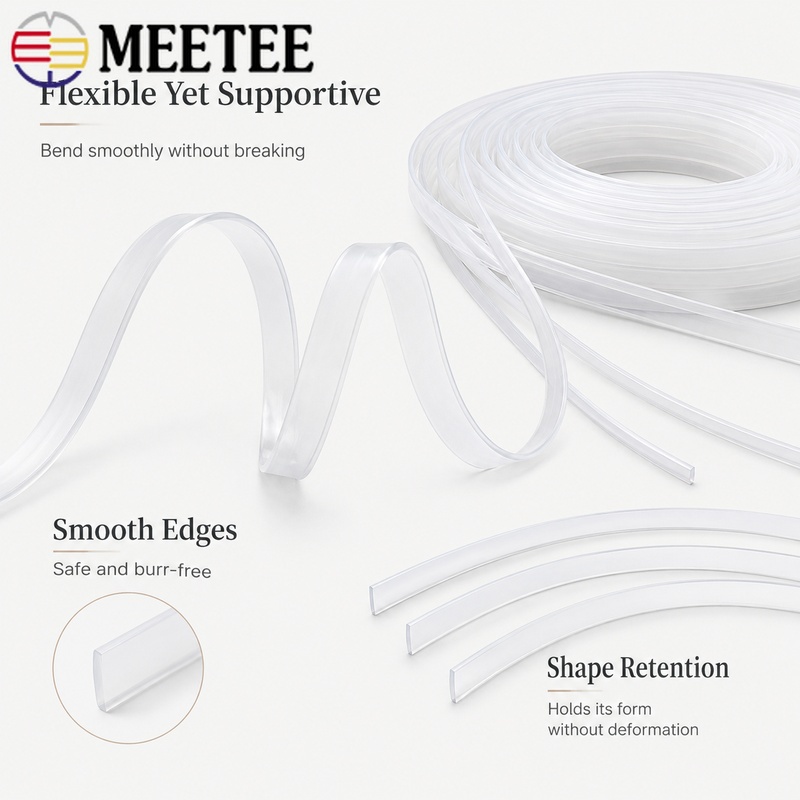 5M 4-12x1.3-2mm 透明プラスチック製コルセット - Textile Sewing Support のレビューと価格