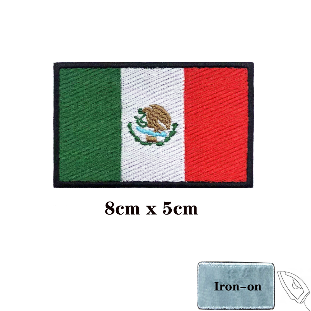Mexican Flag-刺embroideredバッジ付き - Velcro Sew On のレビューと価格